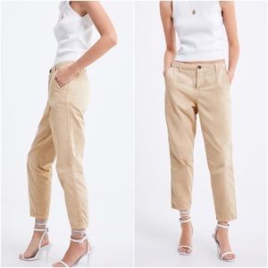 nwt // zara the new chino pants in vintage vanilla